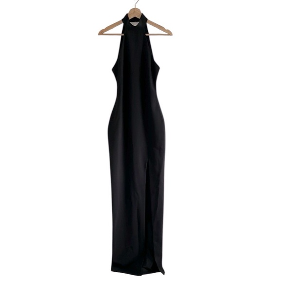 Likely Jennings Halter Gown Women’s Size 2 Floor Length Open‎ Back Slit Black - Picture 4 of 10